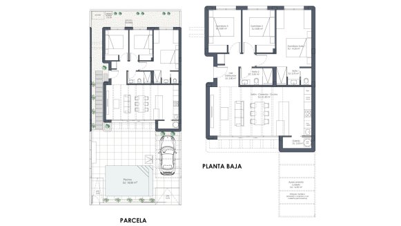 Villa floor plan, 3 bedrooms in MYKONOS Y SANTORINI LA SERENA GOLF No. 5 (2D)